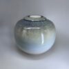 Solstice large ceramic cremation urn with charcoal to white ombre glaze and tealight holder